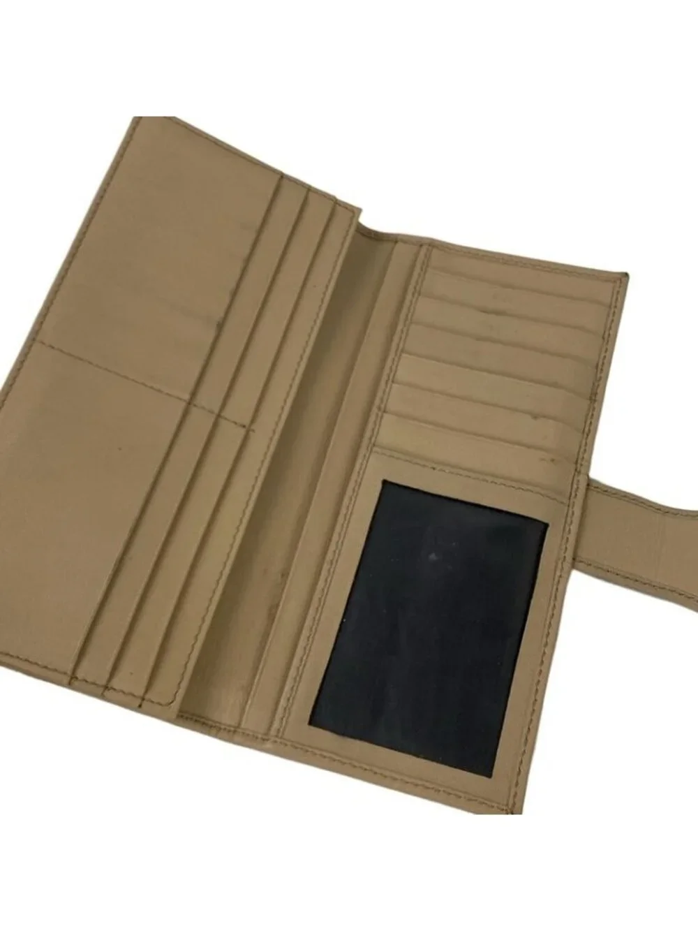 ★SOLD★ Gucci Billfold GG Pattern Interlocking Dark Brown Pink Beige Lame Leather - Picture 3 of 12